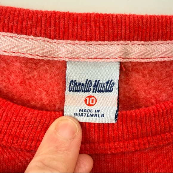 Charlie Hustle Kids KC Heart Sweatshirt Red & Gold Size 10 Kids - Picture 5 of 8